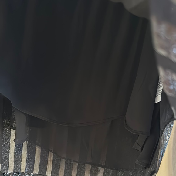 Black and Silver Striped Women's Top - Picture 3 of 6